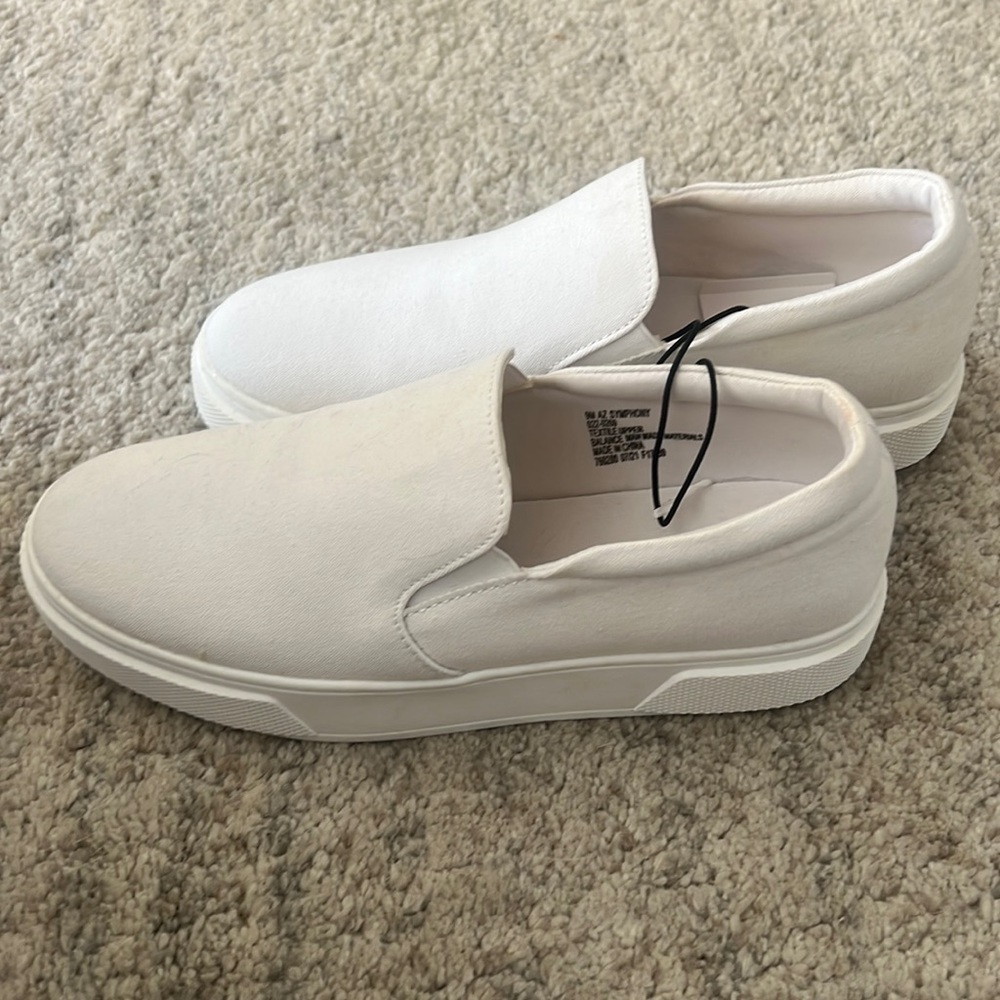 Arizona Jeans co Symphony platform slip on shoes sneakers white 9M New